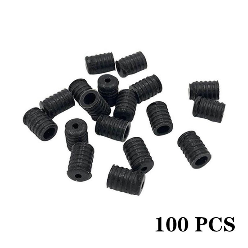 AXEN 100PCS Cord Lock for Mask Elastic Adjuster Silicone Cord Stopper No Slip Earloop Toggles for Drawstring Buckle Clasp Spring Black