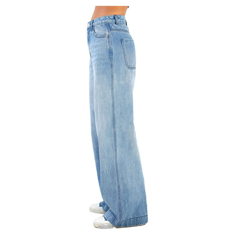 High Waist Wide Leg Denim Pants for Women Boyfriend High Waist Wide Leg Denim Pants for Women Boyfriend