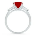 thumbnail image 2 of 2 ct Round Cut Natural Garnet 3 Stone 14K White Gold Womens Engagement Ring, 2 of 4