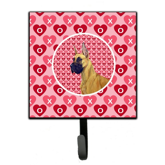 Carolines Treasures LH9130SH4 Great Dane Hearts Love and Valentines Day Portrait Leash or Key Holder Single Hook
