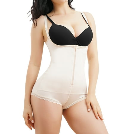 

Eleady Women s Tummy Control Shapewear Full Body Shaper Open Bust Corset Latex Waist Trainer Bodysuit (Beige 3X-Large)