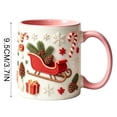 thumbnail image 2 of Christmas Ceramic Mugs Cute Xmas Coffee Cups with Santa Claus Reindeer Snowman Sleigh Handle Holiday Mug for Hot Beverages, 2 of 7