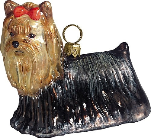 Yorkshire Terrier Glass Ornament