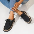 thumbnail image 6 of Roncen Women's Suede Loafers - Retro Round Toe Lace-Up Casual Shoes with Chunky Platform Mid Heel, Fashionable Slip-On Design for Comfortable Daily Wear, 6 of 8