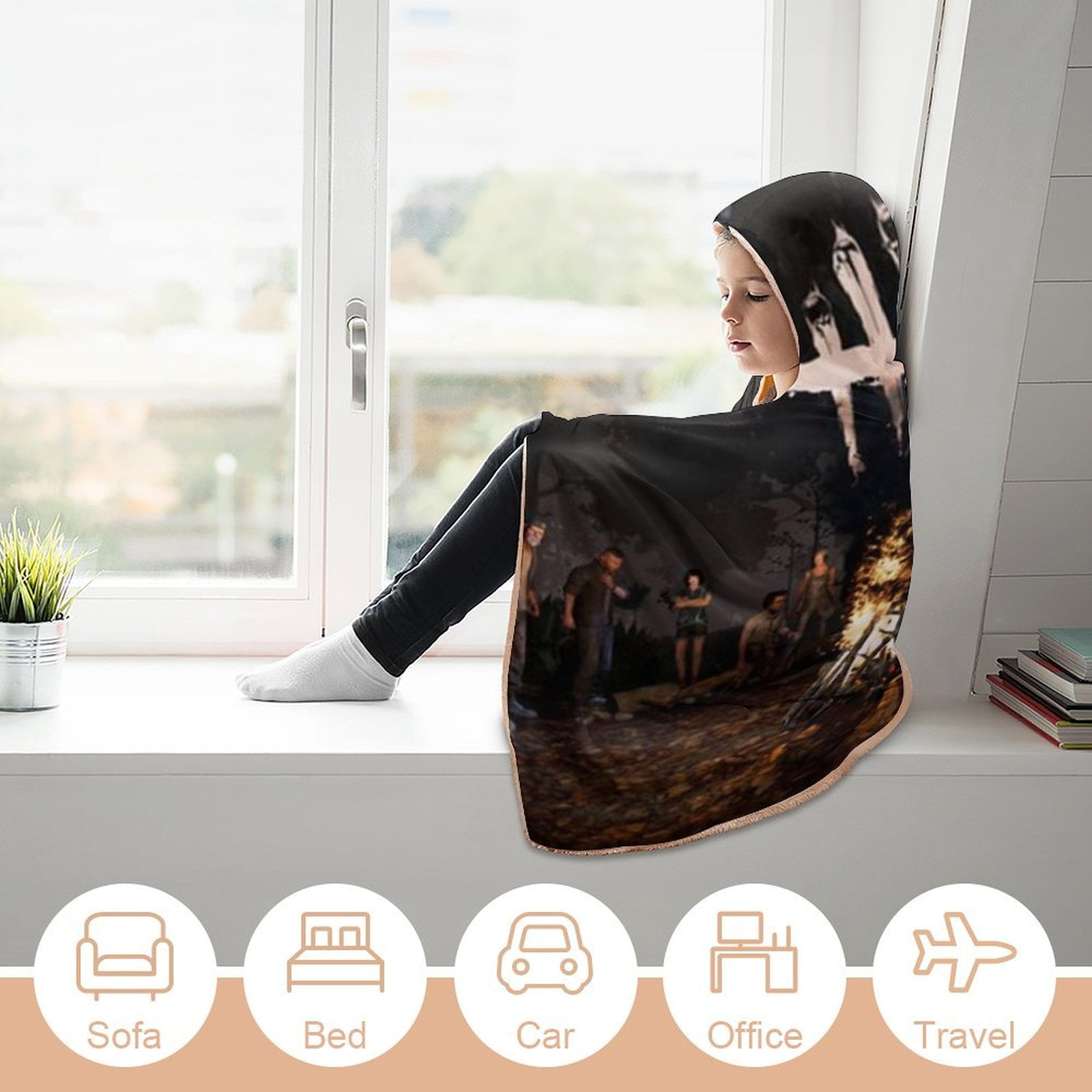 Dead by Daylight DBD Wearable Blanket Cloak Arctic Velvet Hooded Blanket Soft Fuzzy Hoodie Blanket Cape for Adults Kids 40"x50"