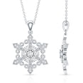 thumbnail image 4 of Rosec Jewels Lab Created Diamond Snowflake Pendant with Chain (Ef-Vs Quality) - Winter Necklace for Christmas - Ready to Gift for Women, 14K White Gold, 4 of 7