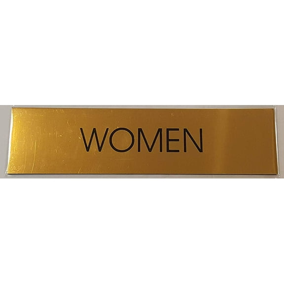 Toilet WOMEN sign (GOLD ALUMINIUM 2X7.75)