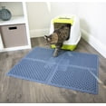 thumbnail image 2 of Petlinks Purr-fect Paws Multipurpose Rubber Litter Mat for Cats & Kittens - Blue, Extra Large, 2 of 8