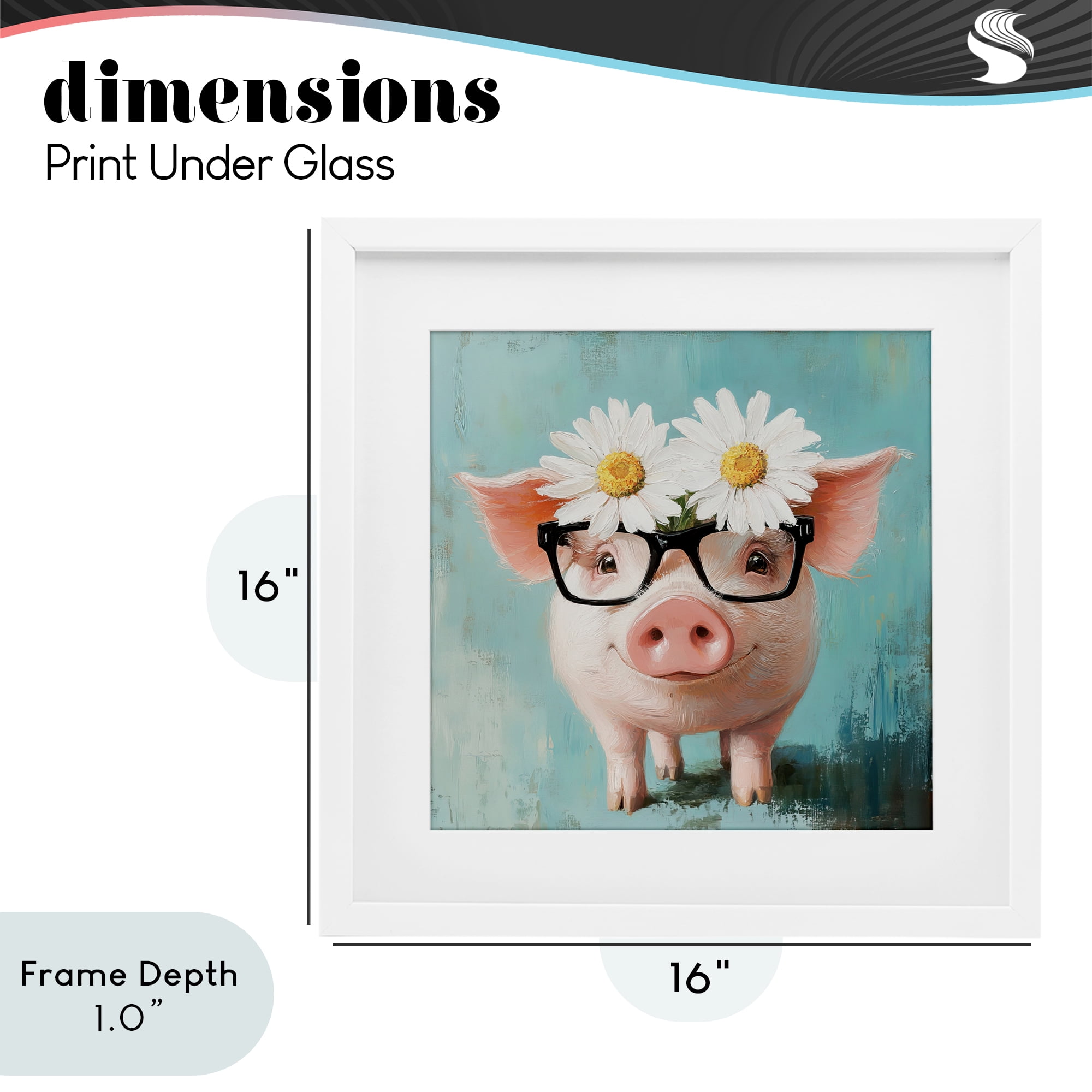 Stupell Industries Nerdy Natalie Piglet White Framed Print Under Glass, design by Tina LeCour