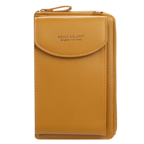 Cartera de mujer, bandolera, de un solo hombro, para teléfono móvil, monedero largo Cartera de mujer