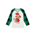 thumbnail image 6 of Gureui Family Matching Christmas Pajamas Sets, Long Sleeve Round Neck Dog Print Patchwork Tops + Green Elastic Band Plaid Pants Set or Long Sleeve Plaid Jumpsuit Sleepwear, 6 of 9