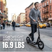 Large Kick Scooter for Adults & Teens – 12 Spoked Air Tires, 300lbs, Tall Bars, Wide Deck, Kickstand – Madd Gear Metro Urban Glide 300