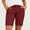 Wine, variant on Women's Solid Color High Elastic Twill Bermuda Shorts Mid-Rise Casual Chino Shorts with Pockets Blue XL(XL)