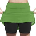 thumbnail image 2 of ZQUUVOU Girls Color Block Skort Faux 2 Piece A Line Tennis Skirts High Waist Loose Athletic Skirt Street Style Play Olive Green, 2 of 7