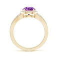 thumbnail image 2 of ANGARA Natural 1.15 Ct. Amethyst with Diamond Halo Ring in 14K Yellow Gold for Women (Ring Size: 6), 2 of 8