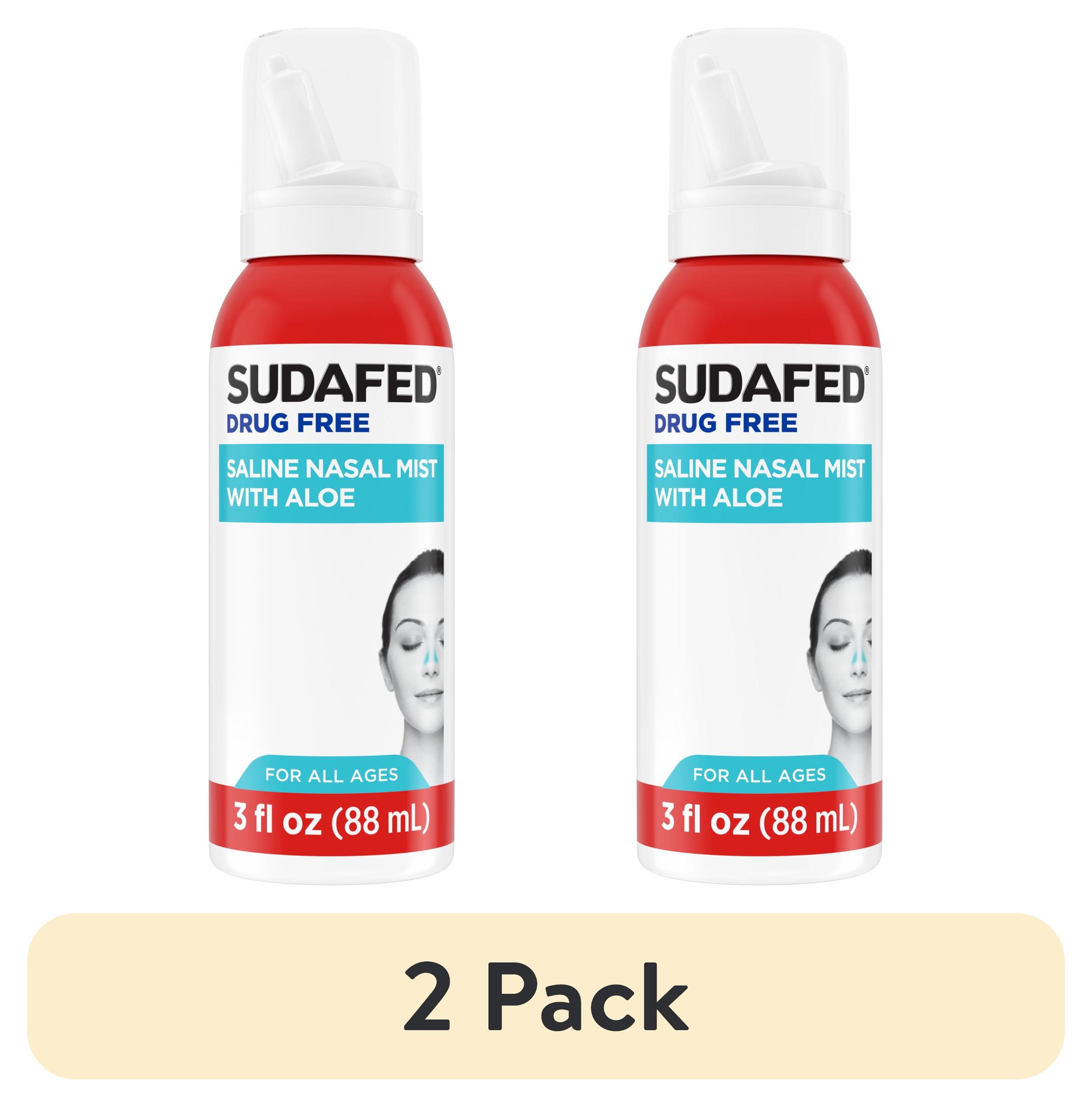 (2 pack) Sudafed Non-Medicated Saline Nasal Mist with Aloe, 3 fl. oz
