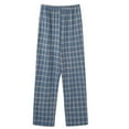 thumbnail image 3 of Xcmzpl Men's Pjs Pants Big and Tall Plaid Lounge Pants Elastic Waist Baggy Straight Leg Sleep Pants Casual Sleepwear Bottoms Pocket, 3 of 5