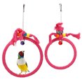 thumbnail image 4 of Environmental Protection Resistance To Bite Cotton Rope Bird Hanging Perches Swings Toy,  Hanging Ring, For Pet  Parrotlet Budgie Cockateil Cockatoo Rose Red, 4 of 8