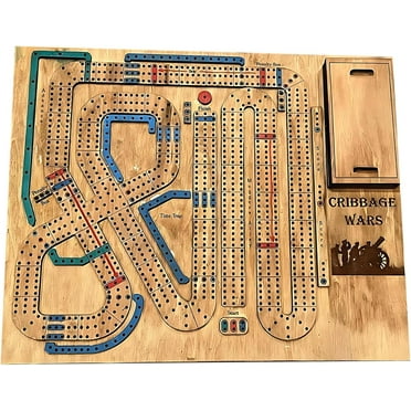 Cribbage Wars Board Game, Cribbage War Game, New Wooden Cribbage Board Game Set, Traps Cribbage Games for Families, Fun Table Game with Wooden Board (Wood)