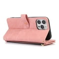 thumbnail image 5 of TECH CIRCLE with iPhone 13 pro max case,PU Leather Magnetic Shockproof Card Slots zipper pocket Flip Cover for iPhone 13 pro max 6.7 inch case,Pink, 5 of 7
