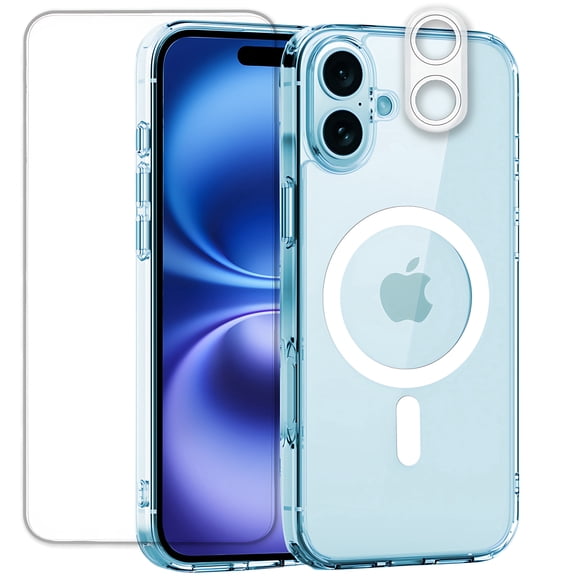 Inu, Waterproof, Slim, Crystal Clear Case with MagSafe, Screen and Camera Protector for iPhone 16
