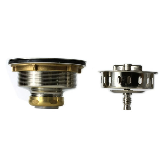 Thrifco Plumbing 4405724 3-1/2 Inch Twist Tight Kitchen Sink Strainer Assembly (Satin Nickel)