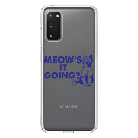 DistinctInk Clear Shockproof Hybrid Case for Galaxy S20 ULTRA / 5G (6.9" Screen) - TPU Bumper Acrylic Back Tempered Glass Screen Protector - Meow's It Going?