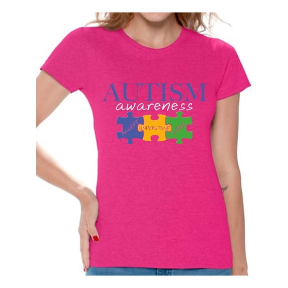 Awkward Styles Autism Awareness Shirts for Women Accept Understand Love T-shirt Autism Gifts Puzzle Pieces Tshirt Autistic Spectrum Awareness Shirt Support Autism Awareness Women's T Shirt