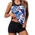 thumbnail image 2 of Traje de baño dividido con estampado de empalme para mujer Traje de baño Traje de baño de cintura alta Fridja  nalpqowj19803, 2 of 7
