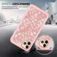 thumbnail image 6 of Cute Hard Silicone Phone Cover Case For Apple iPhone 11 Pro Max Case with [Tempered Glass Screen Protector] Shock Proof for Girls Women - Glitter Rose Gold, 6 of 7
