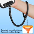 thumbnail image 4 of Adjustable Elastic Mobile Phone Lanyard - Colorful Short Wrist Strap with Clip for Anti-Drop Security & Hands-Free Use (Black, Gray, Pink, Orange), 4 of 8