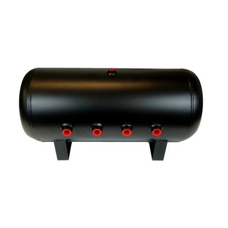 - 5 Gallon Black Finished Air Tank for Air Bags, Suspension, Horns - 8 Ports
