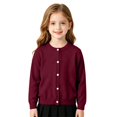 thumbnail image 3 of Girls Long Sleeve Knitted Cardigan Sweater Kids Button down Sweaters Cropped Jacket Cover up Tops Kids Basic Shirt Outerwear, 3 of 9