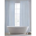 thumbnail image 6 of Blue Striped Semi Sheer Curtains 108 Inch Length 2 Panels Set, Modern Simple Farmhouse Beige Vintage Sheer Kitchen Curtain Privacy Voile Window Curtain for Living Room Bedroom Rod Pocket Drapes, 6 of 7