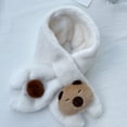 thumbnail image 4 of ZPAQI Popular Capybara Cartoon Plush Winter Gloves and Scarf for Students Daily Use, 4 of 15