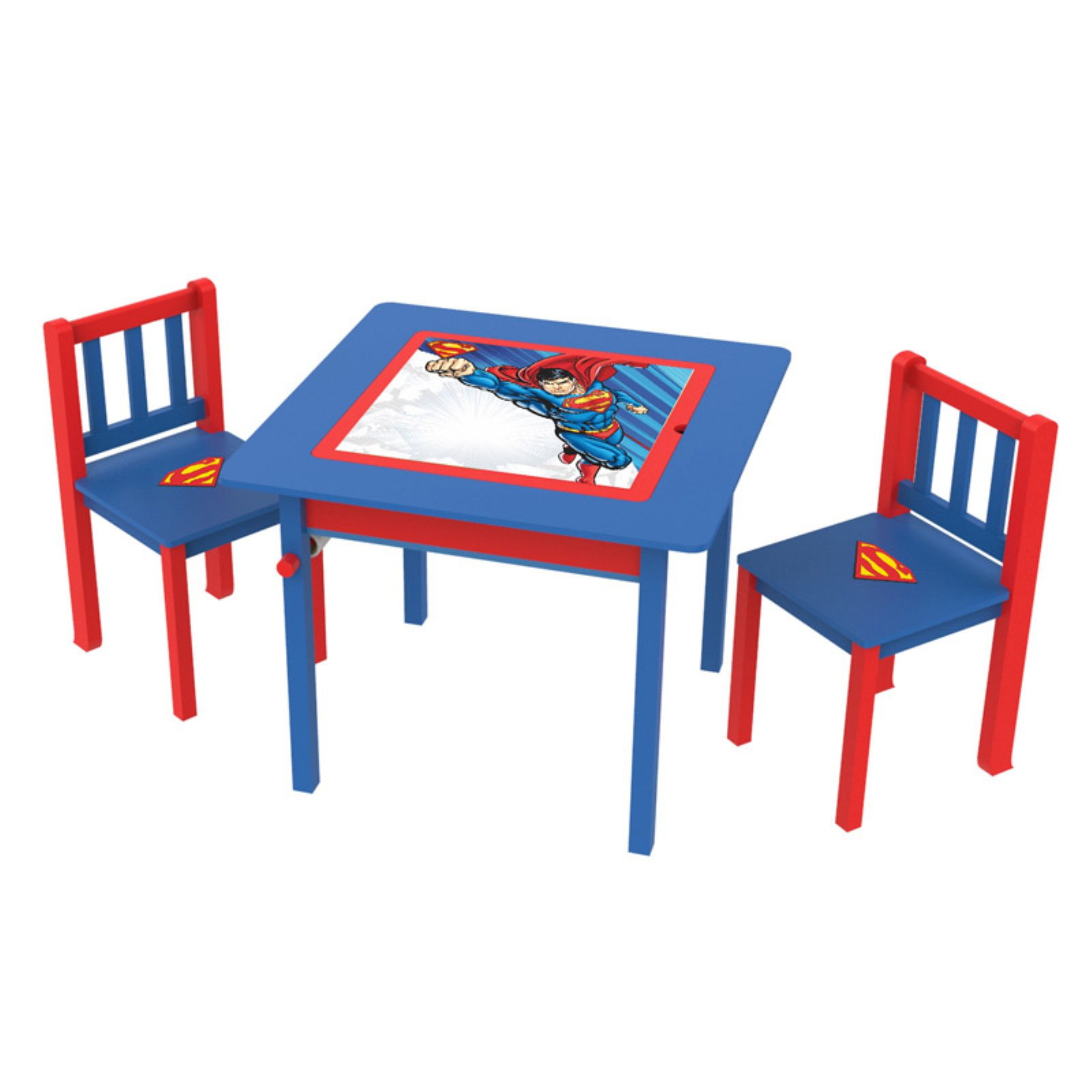 O'Kids Superman Deluxe 4-in-1 Flip Top Table and Chairs Set - Walmart.com