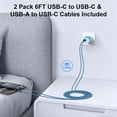 thumbnail image 7 of PD & QC Dual Port Type C Charger Block Fast Wall Charger with 2Pcs 6FT Braided Cable, Power Adapter Compatible with iPhone 17/16/15 Pro Max iPad Pro Galaxy S26 Android, Blue, 7 of 7