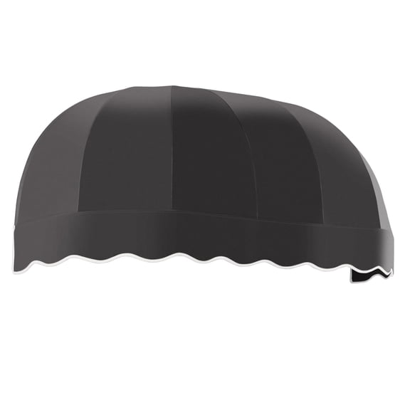 Awntech 7.38 Ft Chicago Elongated Dome Fixed Awning Canopy (88.5in x 32.25in x 26.25in), Black