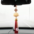 thumbnail image 5 of Nishiyuenyi Lotus Car Pendant Automotive Accessories Universal Feng Shui Decor Wood Carving Red, 5 of 7