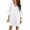 White, variant on YAYUBA Vacation Outfits for Women Fashion Loose Casual Solid Color V Neck Five Quarter Sleeve Flared Sleeve Dress Resort Wear for Women
