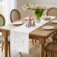 thumbnail image 4 of Easter Bunny Table Runner 72 Inches Long for Kitchen Dining, Pink Eggs Cute Rabbits Cartoon Dresser Scarf Farmhouse, Dining Table Decorations for Wedding/Parties, 14 x 72 In, 4 of 8