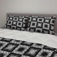 thumbnail image 2 of Geometric Comforter & Sham Bedding Set, Illustration of Abstract Reflective Zigzag Shapes in Gradient Pattern, 3 pcs Duvet Set Microfiber Filling Quilt, 5 Sizes, Charcoal Grey White, by Ambesonne, 2 of 4