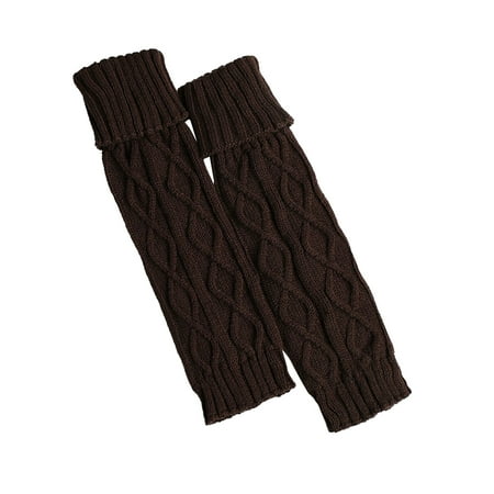 

Sanbonepd Knitted Wool Warm Leg Warm Medium Length Lozenge Boot Cover Winter Pile Sock Cover