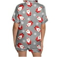 thumbnail image 5 of YuYuBao Women Pajamas Sets Christmas Santa Claus Print Silk Satin Buttons Pajamas Sets Pjs Loungewear Nightwear, 5 of 6