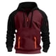 thumbnail image 5 of pstuiky hombres de manga larga, Sudadera deportiva informal de manga larga con capucha y cordón ajustable con media cremallera y bolsillo en color liso para hombre top de hombre s, 5 of 5