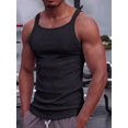 thumbnail image 5 of Men's Square Neck Ribbed Slim Fit Sports Tank Top Black S, 5 of 10
