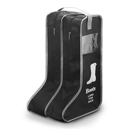 

Reusable Tall Boot Bag Shoes Sneaker Zipper Storage Underbed Boots Protector Pouch Home Adults Kids Organizer Accessories Black Large