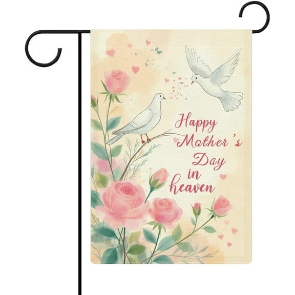 Happy Mother''S Day in Heaven Design Garden Flag 12 X 18 Inch Double Sided Outside Outdoor Decoration