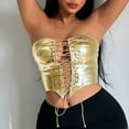 thumbnail image 3 of ibuvkizy Womens Tank Tops Loose Fit,Women Sexy Shiny Leather Strap with A Tied Waist for A Slimming Tube Top,Tank Tops for Women 2025, 3 of 7