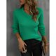 thumbnail image 5 of Suéter de punto ajustado ANGGREK para mujer color Puro con Cuello en V, 5 of 7